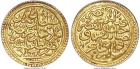 Ottoman Empire. Mehmed II (2nd Reign, AH 855-886 / AD 1451-1481) gold Sultani AH 882 (AD 1477/8) MS63 ANACS, Constantinople mint (in Turkey), A-1306 (...