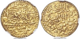 Ottoman Empire. Mustafa I (1st Reign) gold Sultani AH 1026 (1617/8) AU Details (Damaged) NGC, Damascus mint (in Syria), KM28 (Rare), A-1355 (RRR), Per...