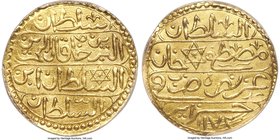 Ottoman Empire. Mustafa III gold Sultani AH 1172 (1758/9) AU Details (Cleaned) PCGS, Jazair mint (in Algeria), cf. KM32 (date unlisted), Pere-Unl., UB...