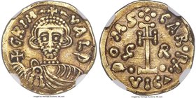 Benevento. Grimoald III, as Dux (788-806) with Charlemagne gold Tremissis ND (788-793) AU55 NGC, Benevento mint, MEC I-1098, Arslan-94, Dep-141D (4 ex...