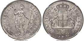Genoa. Republic 8 Lire 1796 MS63 NGC, Genoa mint, KM249, Dav-1370. A very pleasant example with shimmering cartwheel luster, an overall white-argent t...
