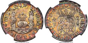 Philip V Real 1735 Mo-MF MS65 NGC, Mexico City mint, KM75.1. A fully original and attractively toned representative of the type offering a fine steel ...