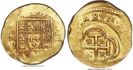 Philip V gold Shipwreck Cob 2 Escudos ND (1714) Mo-J MS62 NGC, Mexico city mint, KM53.2, Fr-7b, Cal-Type 86. A crudely struck, undated issue. The obve...