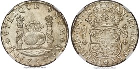 Ferdinand VI 8 Reales 1750 Mo-MF MS63 NGC, Mexico City mint, KM104.1. Satiny and frosty, overlaid with a pleasing feather-light silver tone which conv...