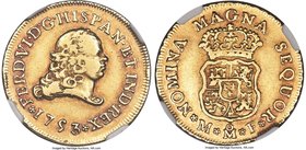 Ferdinand VI gold 2 Escudos 1753 Mo-MF VF35 NGC, Mexico City mint, KM126.2, Cal-163, Fr-10. Quite attractive for the grade with decent detail remainin...