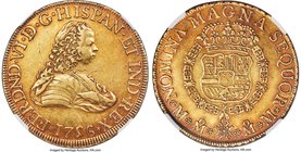 Ferdinand VI gold 8 Escudos 1756 Mo-MM XF45 NGC, Mexico City mint, KM151, Fr-17. A nice strike for this scarce issue with slight toning over lightly m...