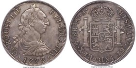 Charles III 8 Reales 1772 Mo-FM AU53 PCGS, Mexico City mint, KM106.1. A nicely toned example that is lustrous and well struck, and with the assayer's ...