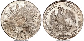Republic 8 Reales 1862 O-FR MS66 NGC, Oaxaca mint, KM377.11, DP-Oa07. An absolutely elite level of certification for the type that is entirely unmatch...