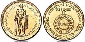 Tangier. First Banking Corporation gold Ounce (500 Dirhams) ND (1954) MS61 NGC, KMX-12, Lec-297. A private issue produced by the First Banking Corpora...
