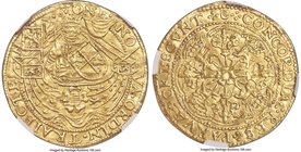 Utrecht. Provincial gold Imitative Rose Noble ND (c. 1600-1601) MS61 NGC, KM6, Fr-277. 7.53gm. A bold representative of the type, struck on a broad an...