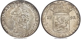 Zeeland. Provincial Ducaton 1792 AU58 NGC, KM57.2, Delm-1028. A highly lustrous example of one of the scarcer dated issues in the series, with just li...