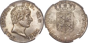 Kingdom of Holland. Louis Napoleon 50 Stuivers 1808 MS65 NGC, Utrecht mint, KM28. Obv. Bust of Louis Napoleon right. Rev. Crowned arms dividing value ...