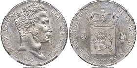 Willem I 3 Gulden 1820 MS61 NGC, KM49. A sharply struck example with bright white surfaces and a strongly vibrant luster. A handsome coin with a lot o...