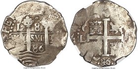 Charles II Cob 8 Reales 1686 L-R XF45 NGC, Lima mint, KM24. A handsome example which is nicely toned and which exhibits one clear date on the obverse ...