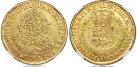 Ferdinand VI gold 8 Escudos 1752 LM-J XF40 NGC, Lima mint, KM50. A bold example exhibiting a slightly lustrous saffron color and even wear.

HID0980...
