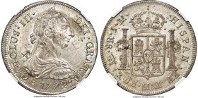 Charles III 8 Reales 1772 LM-JM MS63 NGC, Lima mint, KM78. Flashy mint luster bursts from the fields of this choice piece, all nicely toned with a lig...