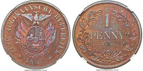 Transvaal. Republic Proof Pattern Penny 1890 PR64 Red and Brown NGC, Brussels mint, KMX-Pn9, Hern-T27. A deeply toned red and brown example displaying...