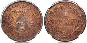 Transvaal. Republic Proof Pattern Penny 1890 PR63 Red and Brown NGC, Brussels mint, KMX-Pn9, Hern-T27. A nice red and brown example with significant l...