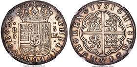 Philip V 8 Reales 1731 S-PA XF Details (Surface Hairlines) NGC, Seville mint, KM357, Cal-942. The assayer's initials "PA" are horizontal on the coin. ...