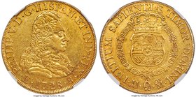 Philip V gold 8 Escudos 1728 M-JJ XF45 NGC, Madrid mint, KM347, Cal-81, Cay-9998, Onza-371 (Extremely Rare). An incredible rarity with an attractive a...