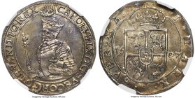 Carl IX Mark 1607 MS62 NGC, Stockholm mint, KM22. A superb example with perfect centering and a nice overall tone displaying hues of iridescent blue a...