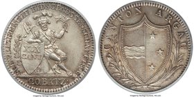 Aargau. Canton 20 Batzen 1809 MS67 PCGS, KM17, HMZ-2-20b. A veritable gem from this short-lived series, entirely unmatched at either NGC or PCGS. Pres...