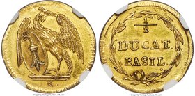 Basel. City gold 1/2 Ducat ND (1750-1780)-H MS63+ NGC, KM172, Fr-49d, HMZ-2-96b. This choice fractional gold piece is the only example of the type cur...