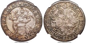 Zug. Canton Taler 1623 AU58 NGC, KM35. A choice, nearly uncirculated specimen with attractive toning exhibiting light iridescent hues of violet and bl...