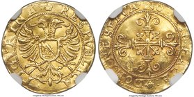 Zurich. Canton gold 1/2 Krone ND (c. 1560) UNC Details (Bent) NGC, Fr-430, HMZ-2-1120b. 1.62gm. An attractive issue with a solid strike, light satiny ...