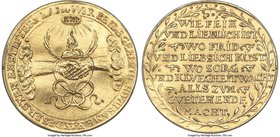 Zurich. Canton gold "Ehepfennig" (Marriage Token) ND (c. Mid-1600s) AU (excessive scratches), SM-Unl. (cf. SM-381 for obverse; SM-387 for reverse). 32...