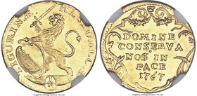 Zurich. Canton gold 1/2 Ducat 1767 MS63 NGC, KM139, Fr-487a. A sunny-gold piece with good centering, lightly reflective fields, and lemon luster. From...