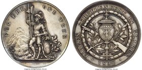 Confederation silver Matte "Glarus Shooting Festival" Medal 1892 MS62 NGC, Richter-807c (RR). 45mm. By Franz Hornberg. Struck in a very low mintage of...