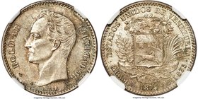 Republic 20 Centavos 1874-A MS65 NGC, Paris mint, KM-Y14. Extremely rare two-year type. A with serifs variety. A gem example with crisp detail, attrac...