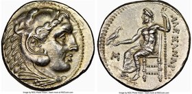 MACEDONIAN KINGDOM. Alexander III the Great (336-323 BC). AR tetradrachm (26mm, 17.16 gm, 7h). NGC Choice AU 5/5 - 3/5, brushed. Late lifetime or earl...
