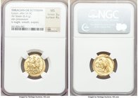 THRACIAN DYNASTS. Coson (ca. after 54 BC). AV stater (19mm, 8.41 gm, 1h). NGC MS 3/5 - 4/5. Ca. 44-42 BC. Roman consul (L. Junius Brutus) walking left...