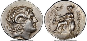 THRACIAN KINGDOM. Lysimachus (305-281 BC). AR tetradrachm (32mm, 17.11 gm, 12h). NGC Choice XF 5/5 - 3/5, Fine Style. Abydus(?), ca. 297-281 BC. Diade...