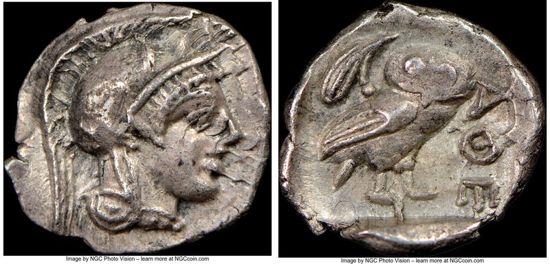 ATTICA. Athens. Ca. 440-404 BC. AR hemiobol (8mm, 0.32 gm, 8h). NGC (photo-certi...