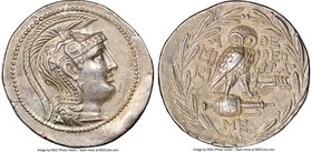 ATTICA. Athens. Ca. 2nd-1st centuries BC. AR tetradrachm (34mm, 16.91 gm, 11h). NGC AU 5/5 - 5/5. New style coinage, ca. 137/6 BC, Miki- and Theophra-...
