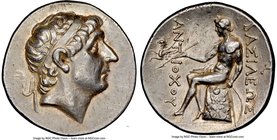 SELEUCID KINGDOM. Antiochus II Theos (261-246 BC). AR tetradrachm (28mm, 17.13 gm, 11h). NGC AU 5/5 - 3/5. Phocaea. Diademed head of Antiochus I right...