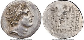 SELEUCID KINGDOM. Antiochus IV Epiphanes (175-164 BC). AR tetradrachm (31mm, 16.82 gm, 11h). NGC AU 4/5 - 4/5, die shift. Antioch on the Orontes, ca. ...