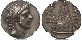 SELEUCID KINGDOM. Antiochus IX Eusebes Philopator (Cyzicenus) (114/3-95 BC). AR tetradrachm (27mm, 16.04 gm, 12h). NGC Choice XF 4/5 - 4/5, Fine Style...