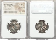 PHOENICIA. Tyre. Ca. 126/5 BC-AD 67/8. AR shekel (24mm, 13.95 gm, 12h). NGC VF 4/5 - 4/5. Dated Civic Year 146 (AD 20/1). Laureate bust of Melqart rig...