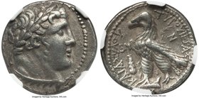 PHOENICIA. Tyre. Ca. 126/5 BC-AD 65/6. AR half-shekel (23mm, 6.86 gm, 1h). NGC XF 5/5 - 3/5. Dated Civic Year 52 (75/4 BC). Laureate head of Melqart r...