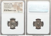 PHOENICIA. Tyre. Ca. 126/5 BC-AD 65/6. AR half-shekel (18mm, 7.10 gm, 1h). NGC Choice XF 4/5 - 4/5. Dated Civic Year 169 (AD 43/4). Laureate head of M...