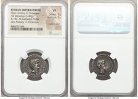 Marc Antony and Octavian, as Triumvirs and Imperators (44-30 BC). AR denarius (22mm, 3.49 gm, 12h). NGC VF 5/5 - 3/5, bankers mark. Ephesus, 41 BC, M....