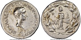 Octavian, as Sole Imperator (31-27 BC). AR cistophorus (27mm, 11.58 gm, 12h). NGC Choice VF 5/5 - 3/5. Ephesus, ca. 28 BC. IMP•CAESAR•DIVI F•COS VI•LI...