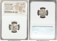 Nero (AD 54-68). AR denarius (17mm, 3.50 gm, 7h). NGC Choice VF 5/5 - 4/5. Rome, AD 67-68. IMP NERO CAESAR-AVG P P, laureate head of Nero right, with ...