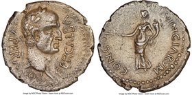 Galba (AD 68-69). AR denarius (19mm, 3.51 gm, 7h). NGC Choice XF 4/5 - 2/5. Spanish (Tarraco?) or Gallic (Narbo?) mint, May-June AD 68. SER GALBA-IMPE...