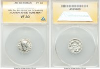 Galba (AD 68-69). AR denarius (18mm, 1h) ANACS VF 30. Rome, ca. July 68-January 69. IMP SER-GALBA AVG, bare head of Galba right / S P Q R / OB / C S, ...