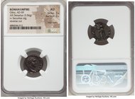 Otho (January-April AD 69). AR denarius (17mm, 3.56 gm, 6h). NGC AU 3/5 - 3/5, edge marks, reverse cut. Rome. IMP OTHO CAESAR AVG TR P, bare, bewigged...